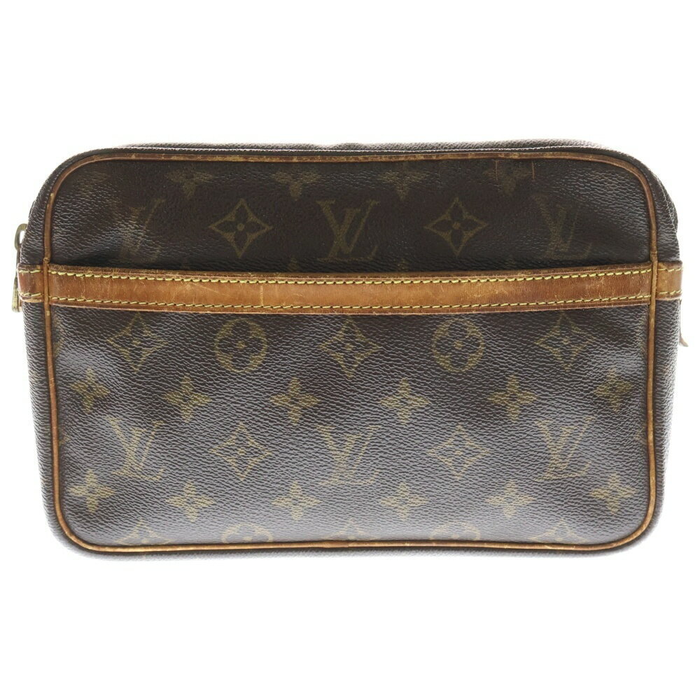 LOUIS VUITTON Monogram Compiegne Brown Clutch Bag